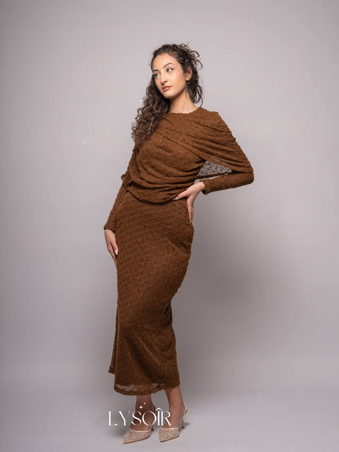 Textured Brown Dress