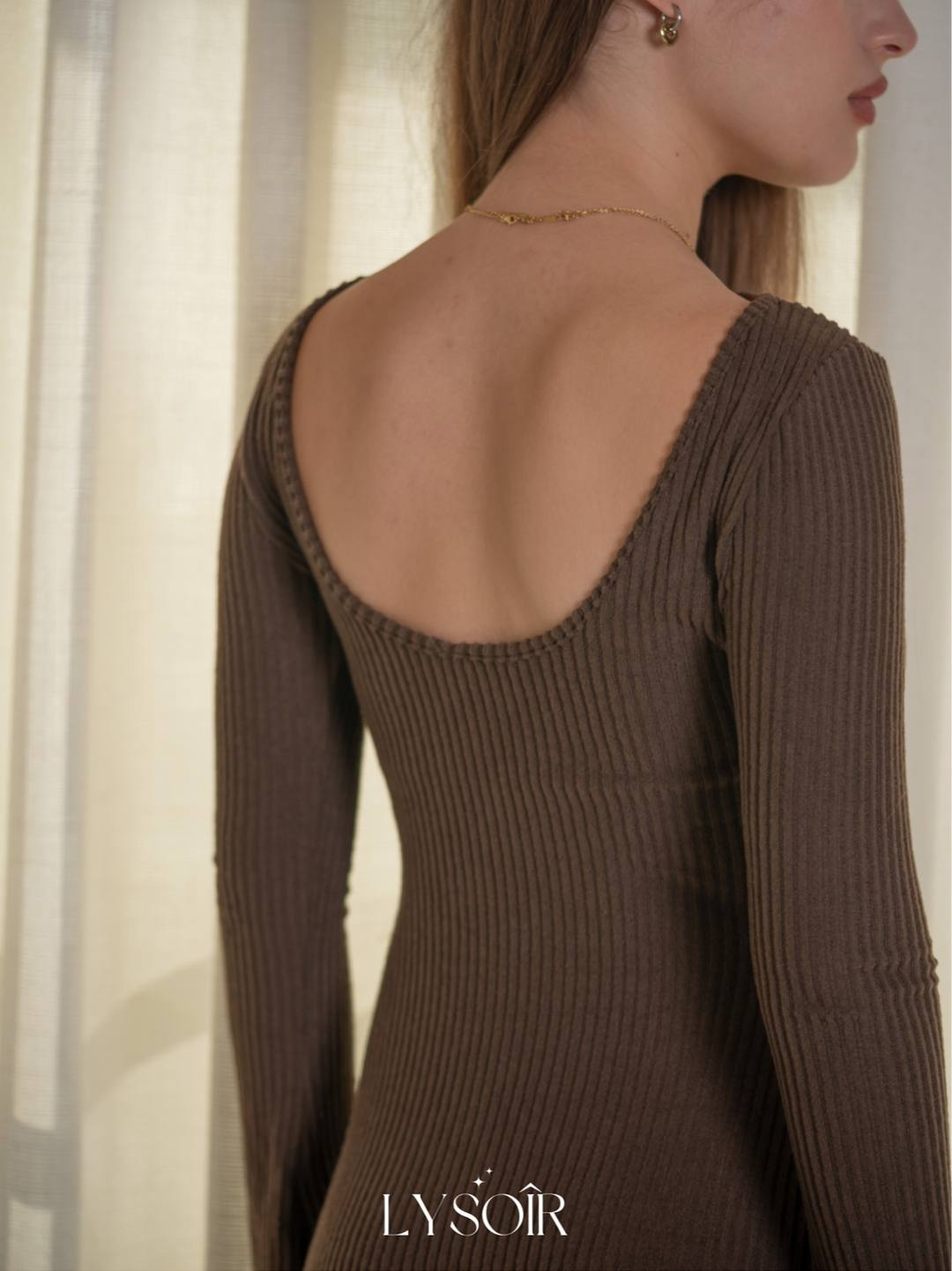 Backless Brown Dress
